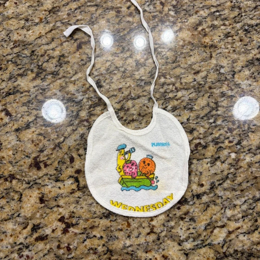 Vintage Playskool Baby Bibs Set of 3 Tuesday Wednesday Thursday Days of the Week